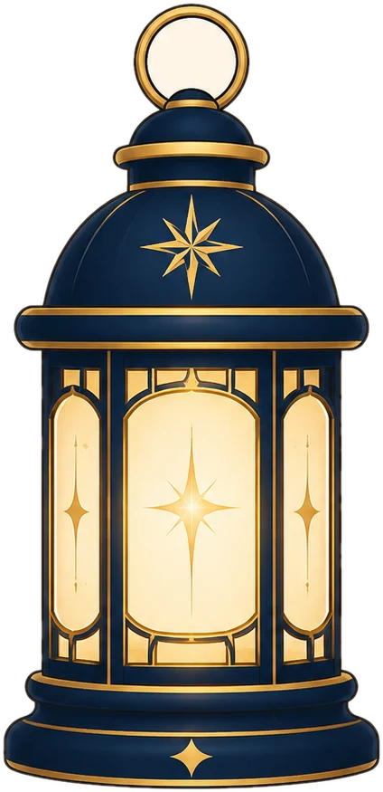 Navy and gold lantern illustration